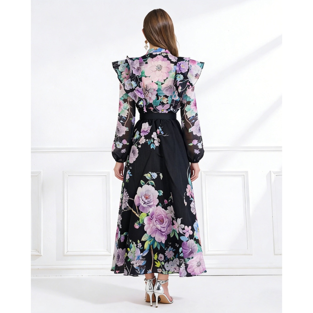 Lotus leaf edges flowers skirt 2pcs set