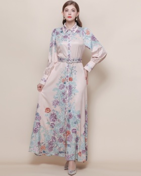 Slim retro temperament dress France style long formal dress