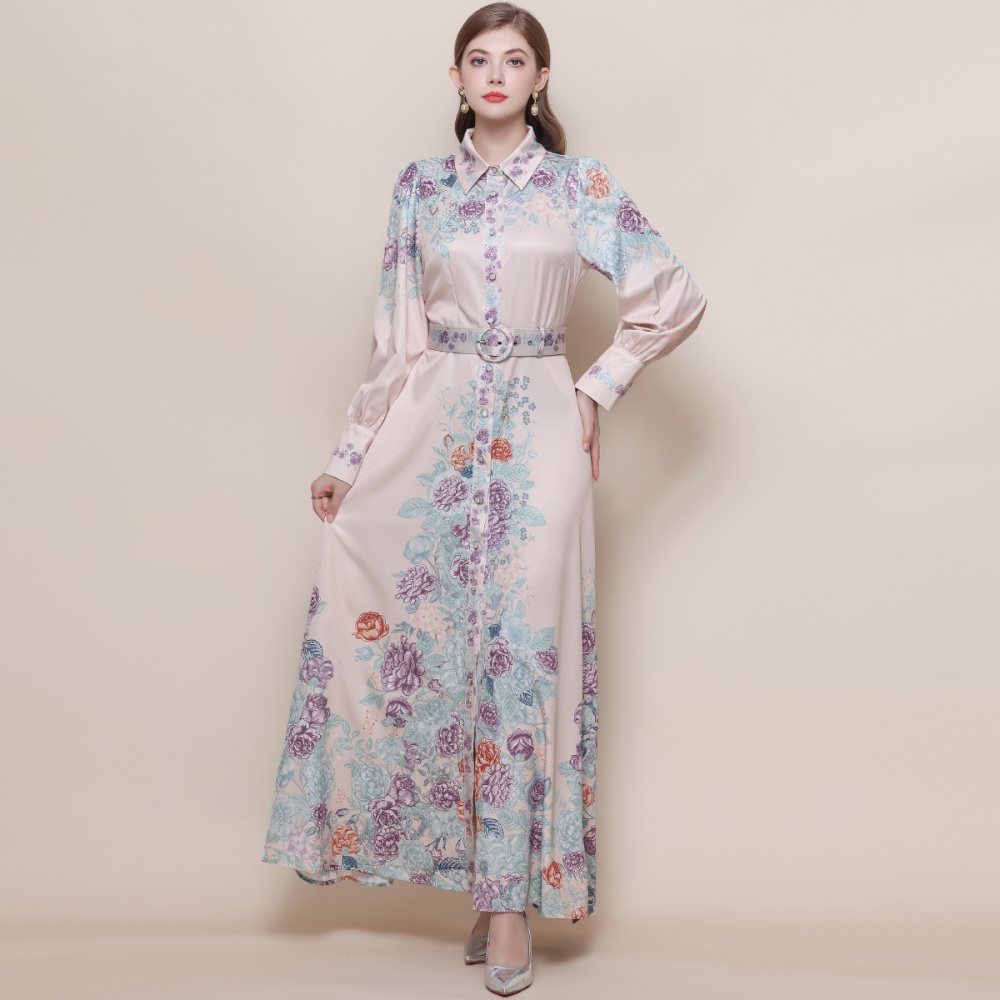 Slim retro temperament dress France style long formal dress