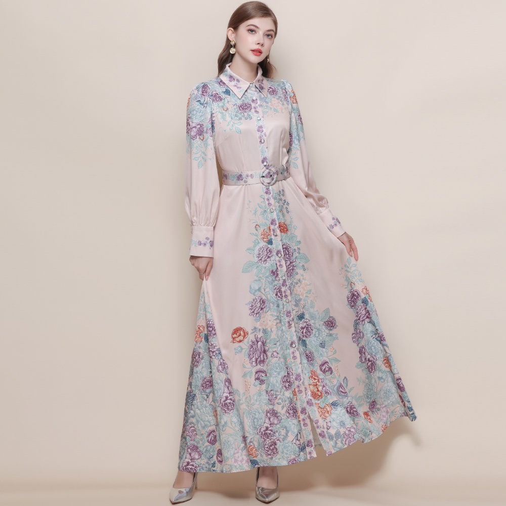 Slim retro temperament dress France style long formal dress