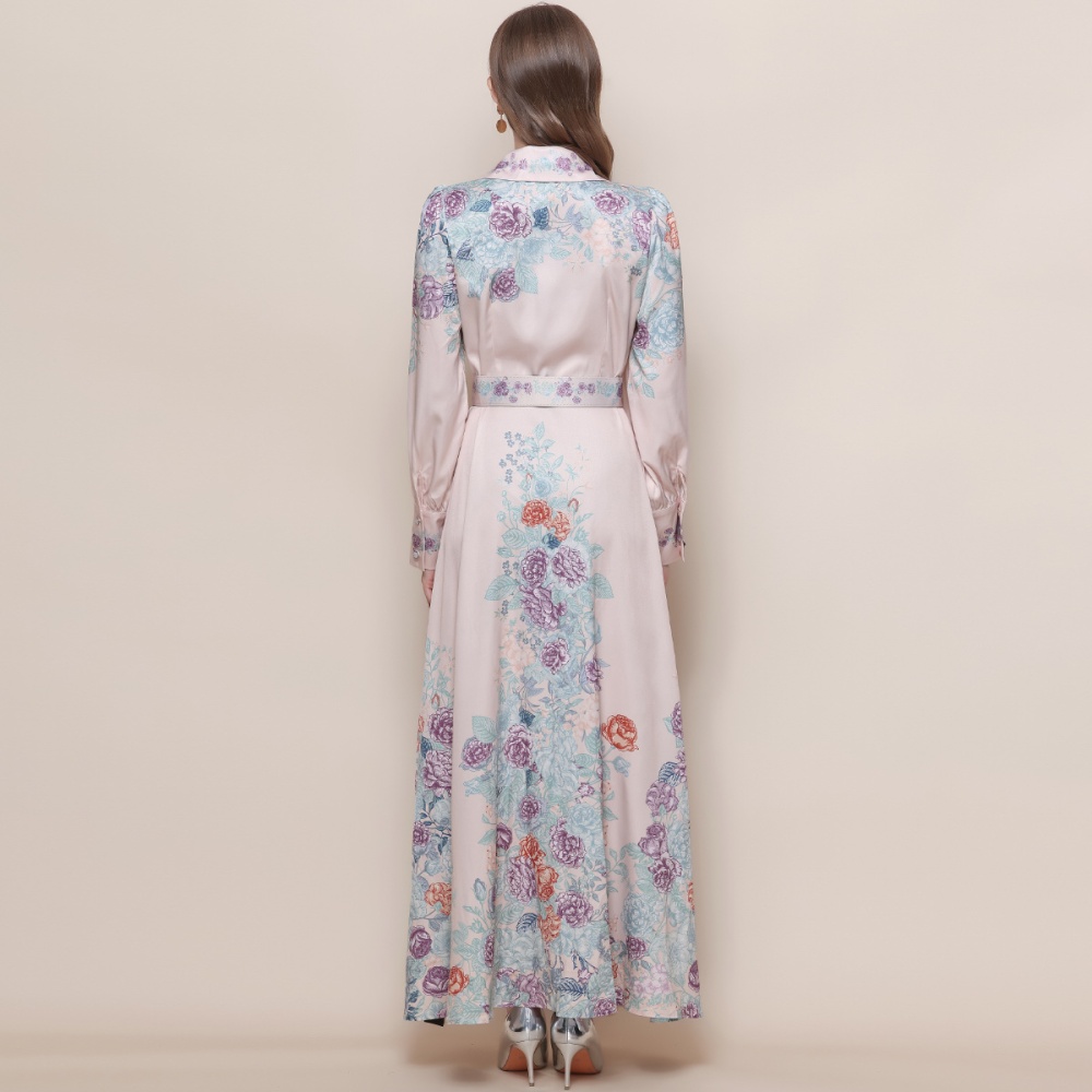 Slim retro temperament dress France style long formal dress