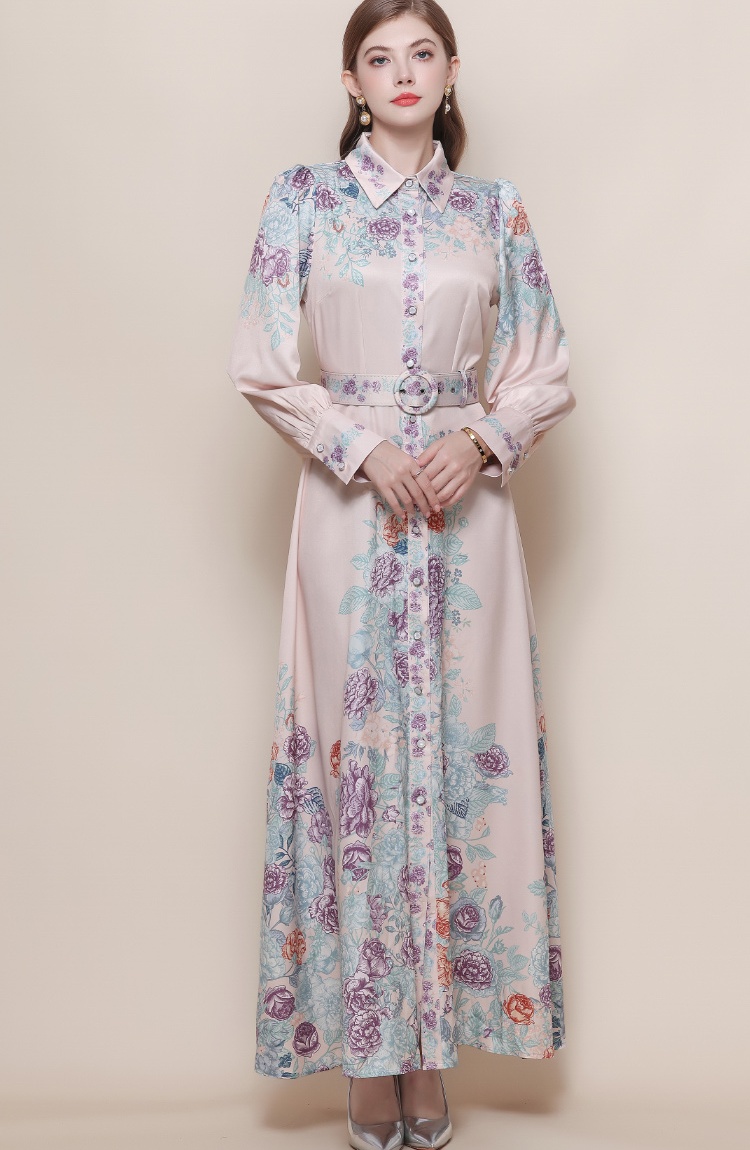 Slim retro temperament dress France style long formal dress