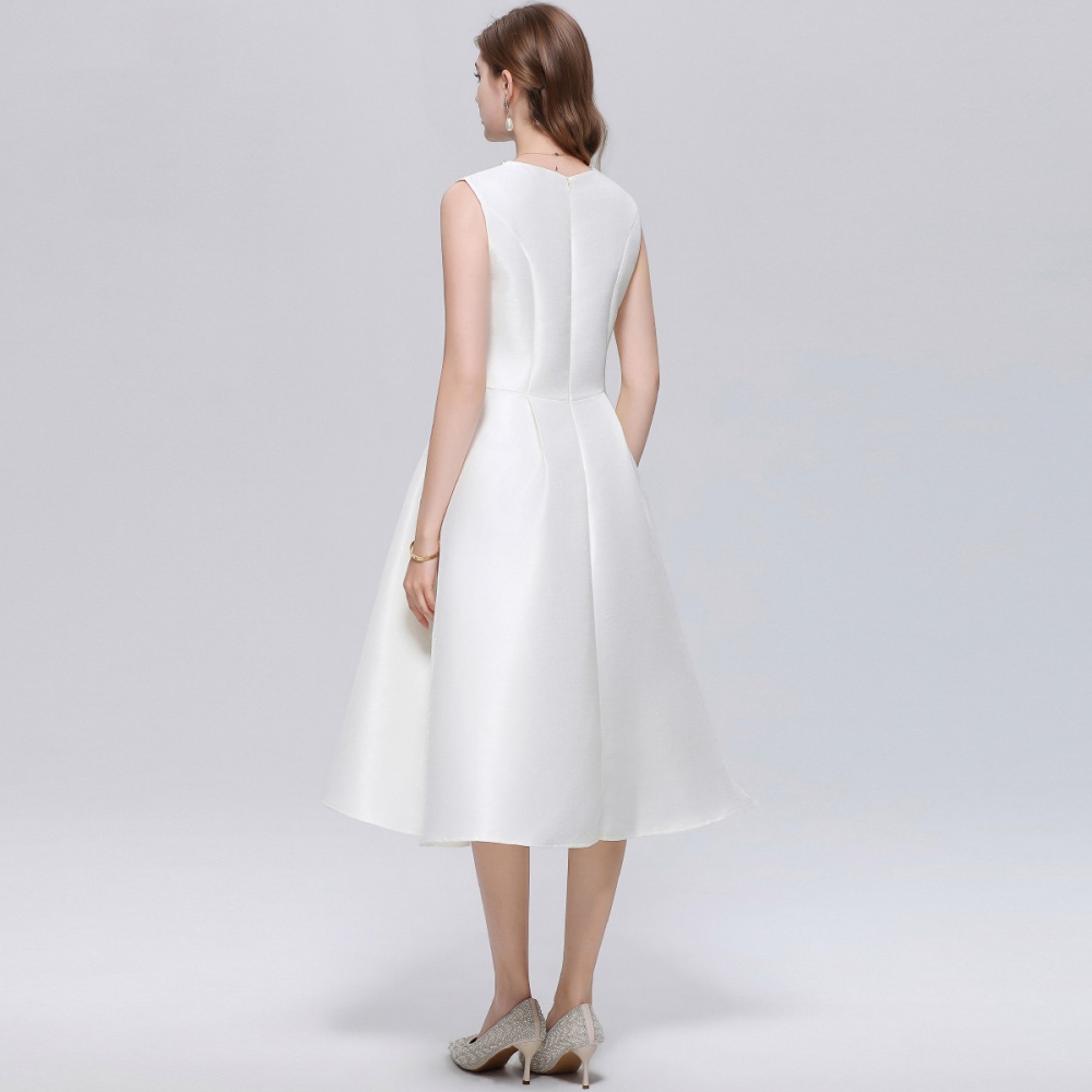 Pinched waist rhinestone France style dress for women