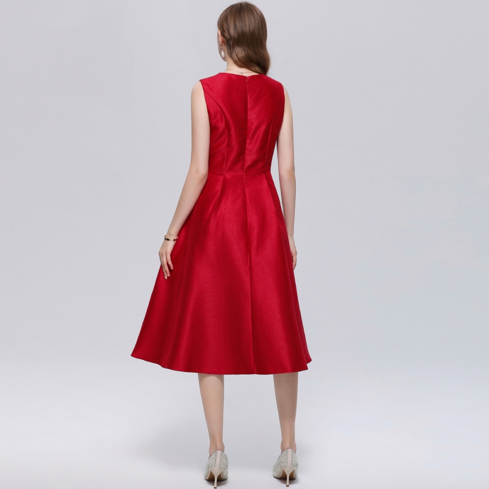 Slim Hepburn style temperament sleeveless dress for women