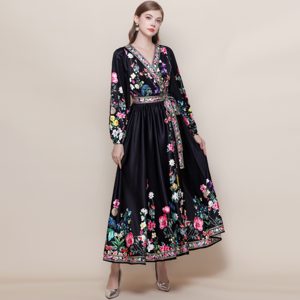 Big skirt long dress France style dress for women