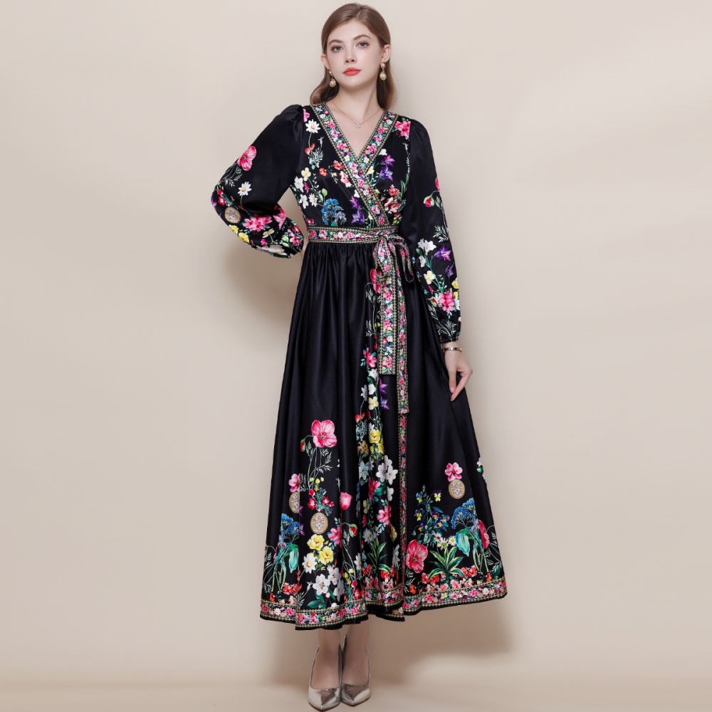 Big skirt long dress France style dress for women