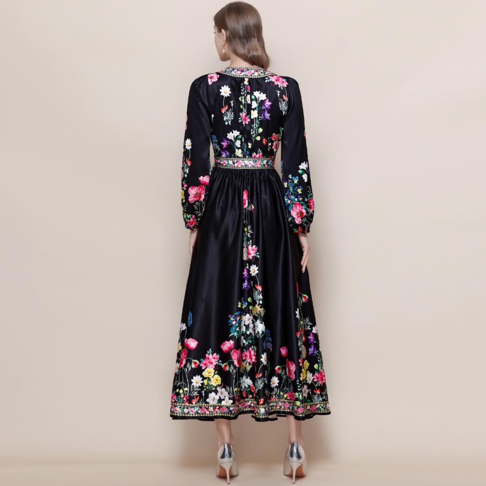 Big skirt long dress France style dress for women