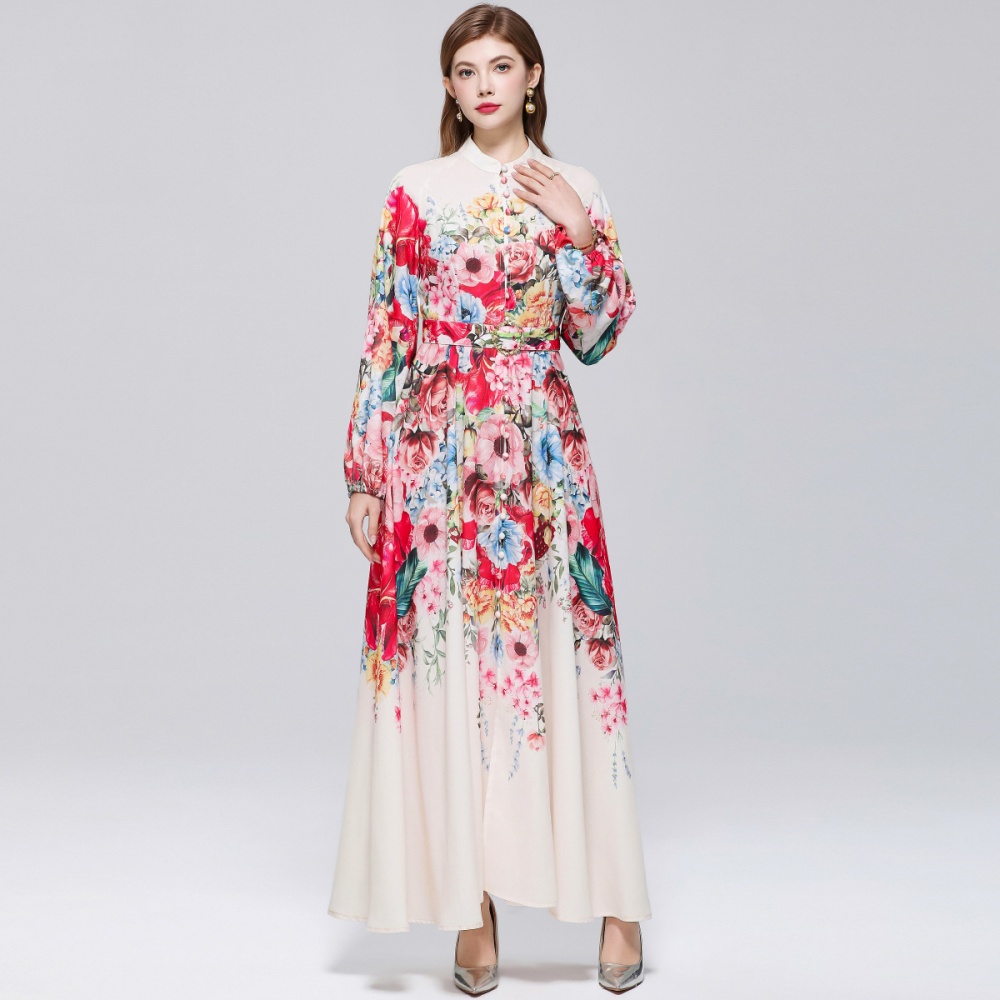 Printing temperament formal dress France style dress