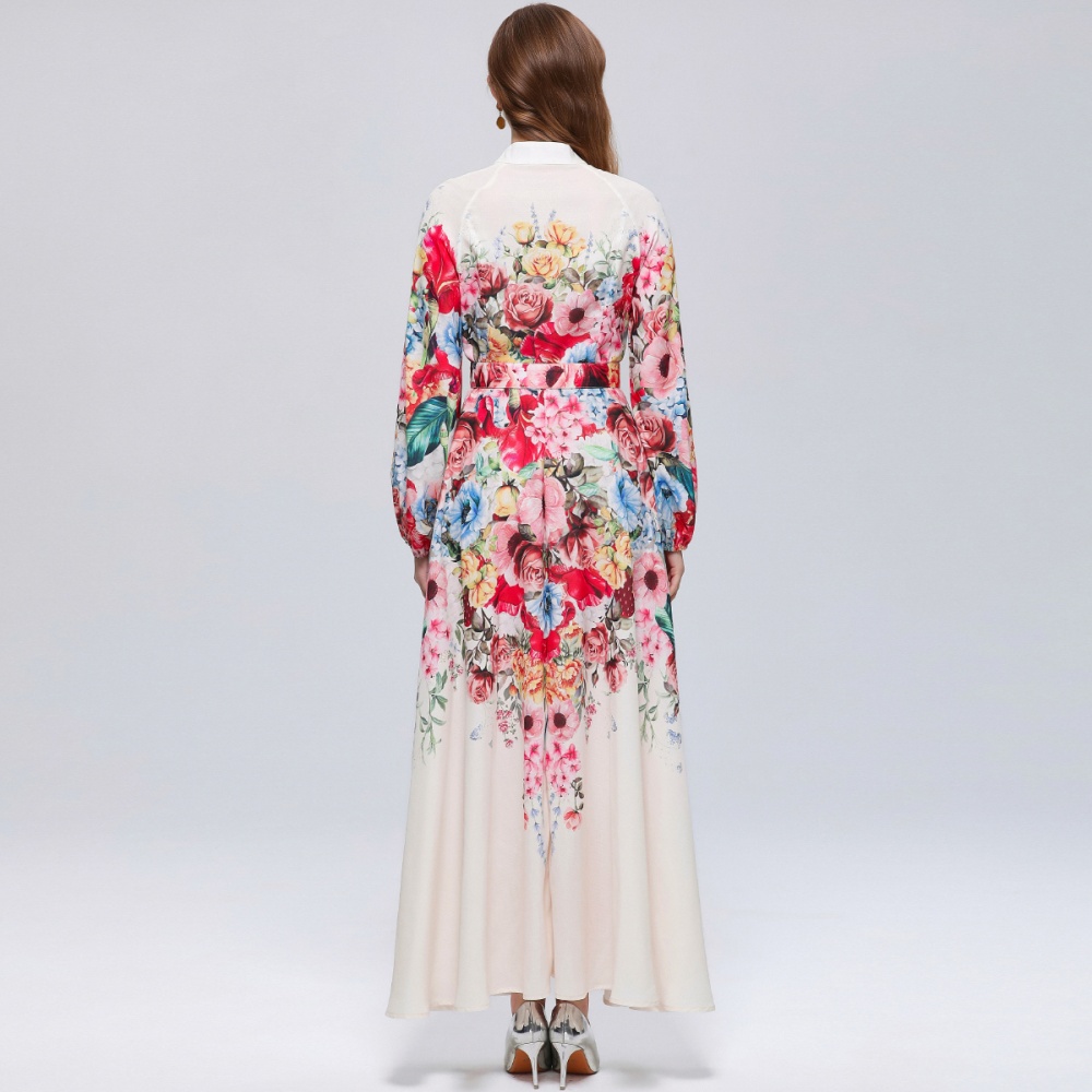 Printing temperament formal dress France style dress