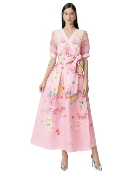 Short sleeve cross collar summer vacation dress