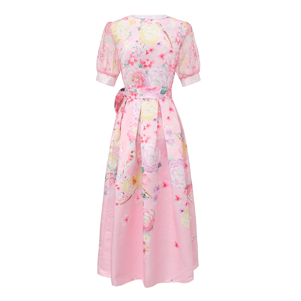 Short sleeve cross collar summer vacation dress