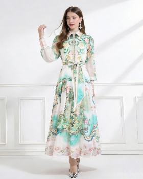 Printing with sling dress elegant style shirt