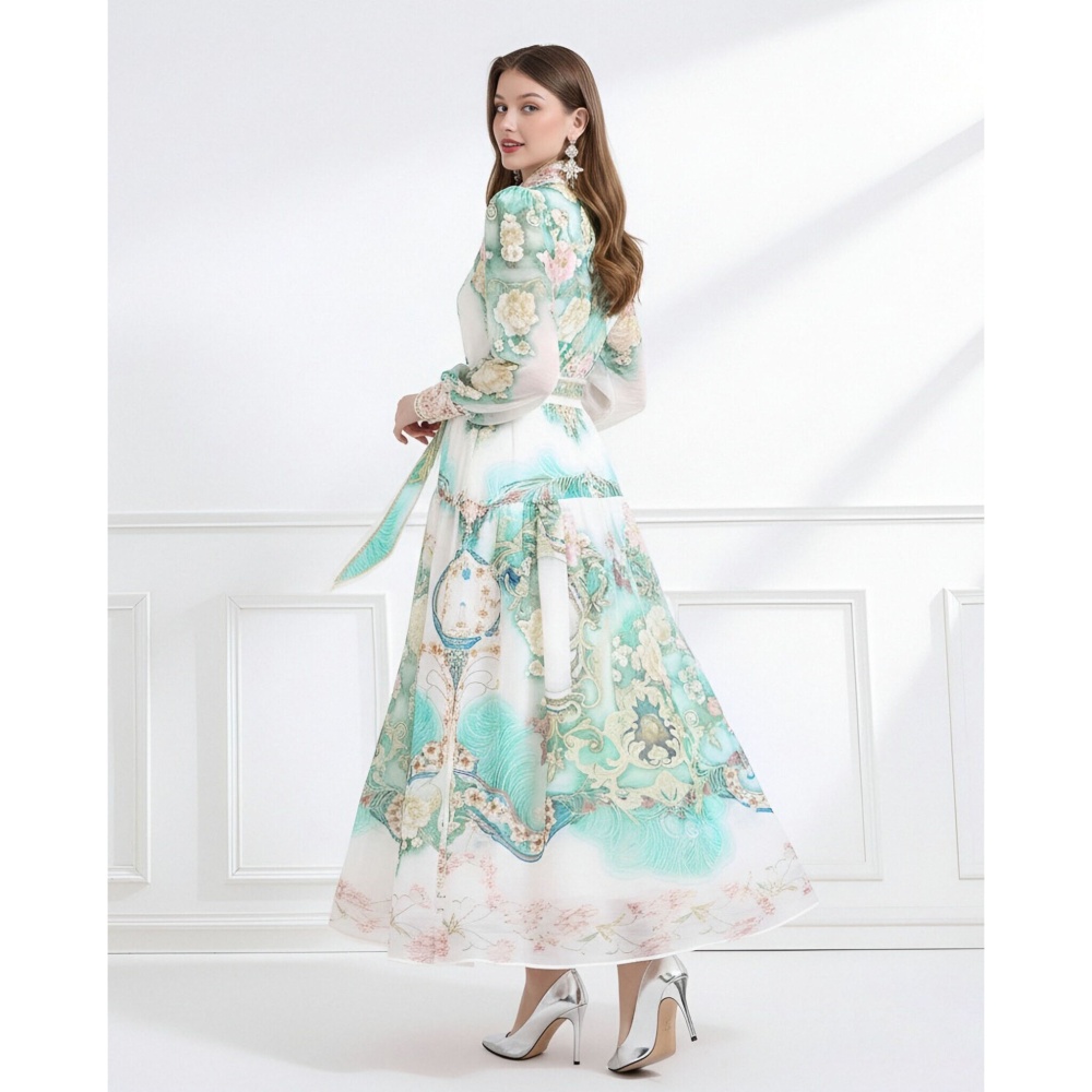 Printing with sling dress elegant style shirt