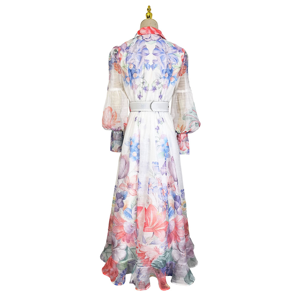 Pattern flowers dress elegant style vacation business suit