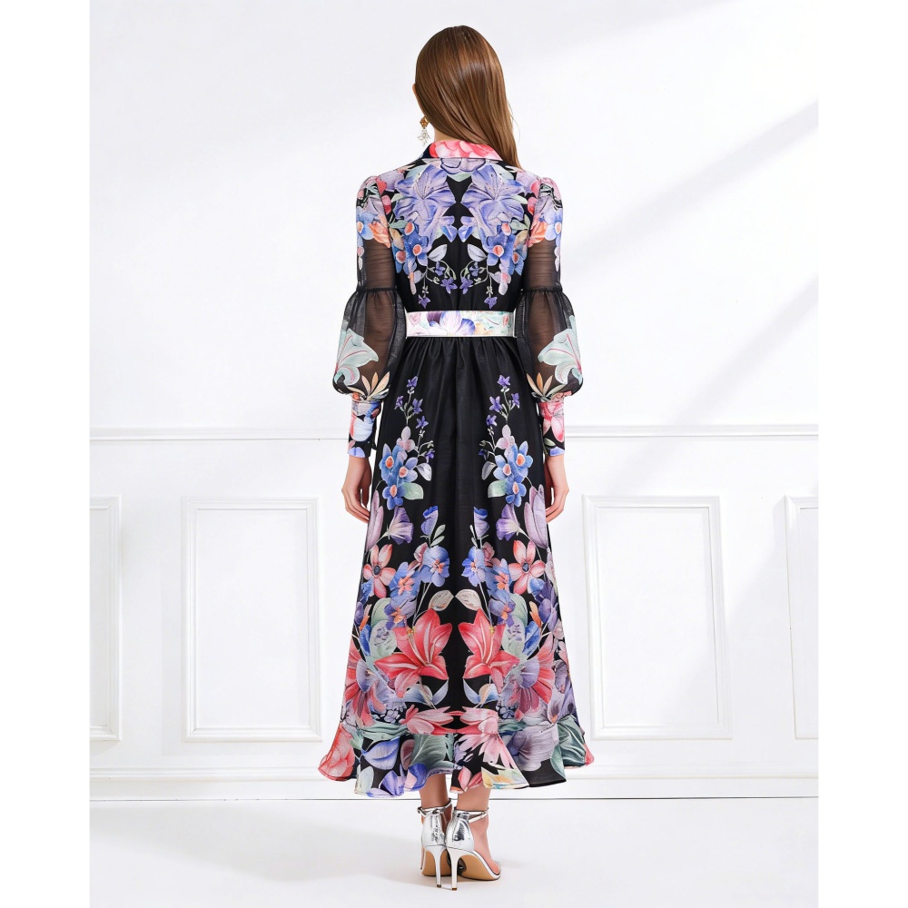 Lotus leaf edges business suit pattern dress