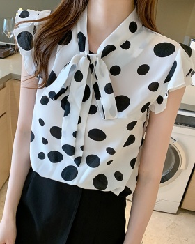 Bow chiffon shirt Western style small shirt for women