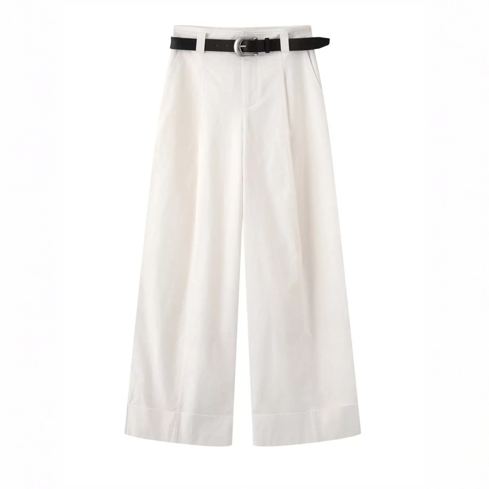 Loose lazy casual pants white wide leg pants for women