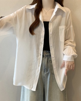 Long sleeve blue large yard tops thin retro shirt