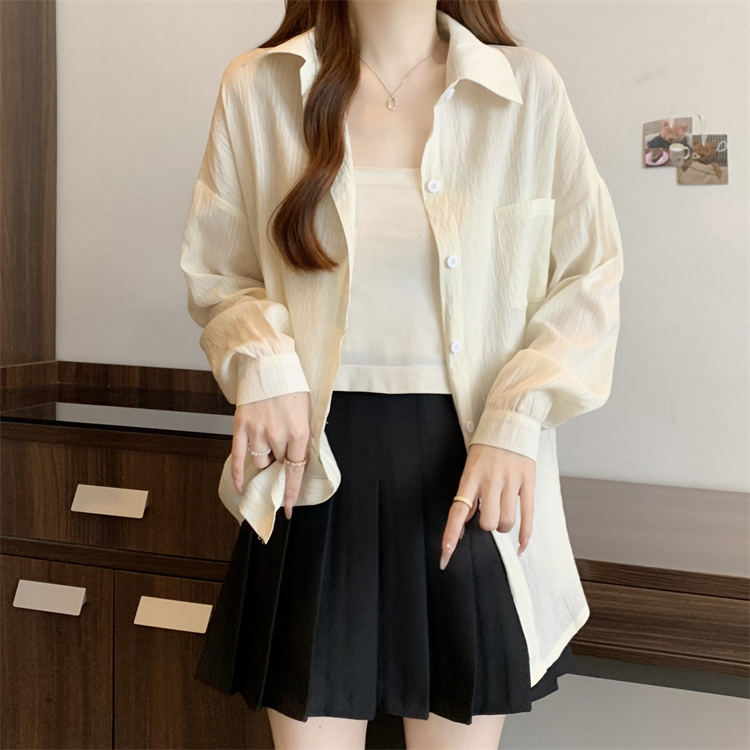 Long sleeve blue large yard tops thin retro shirt