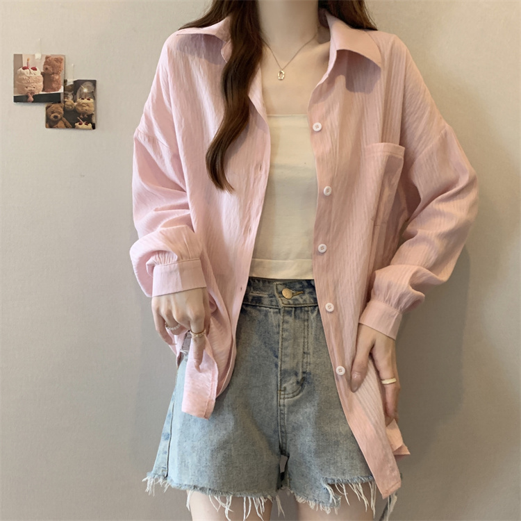 Long sleeve blue large yard tops thin retro shirt