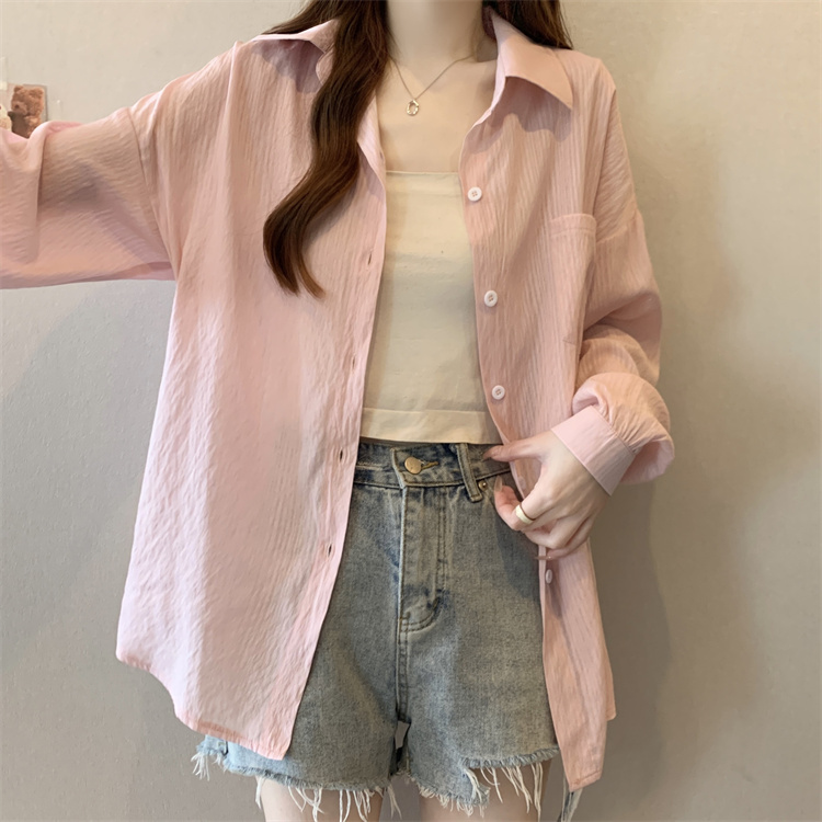 Long sleeve blue large yard tops thin retro shirt