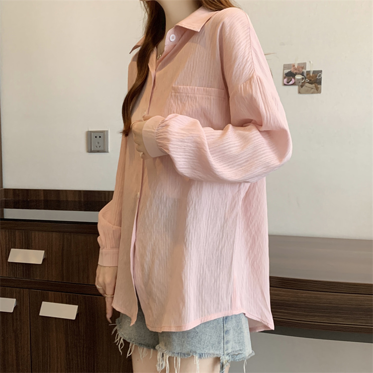 Long sleeve blue large yard tops thin retro shirt