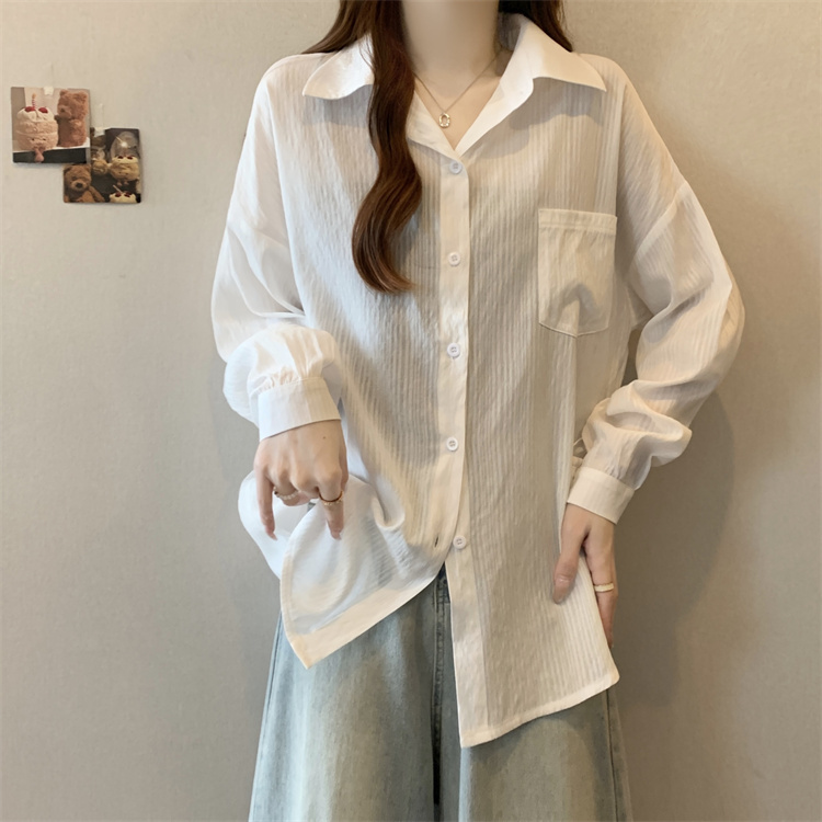 Long sleeve blue large yard tops thin retro shirt