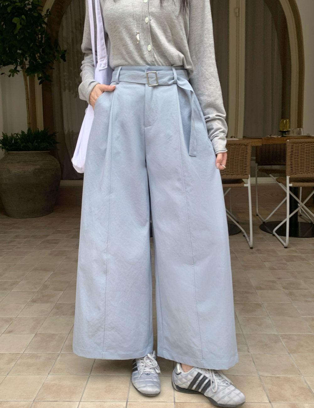 High waist slim wide leg pants spring loose casual pants