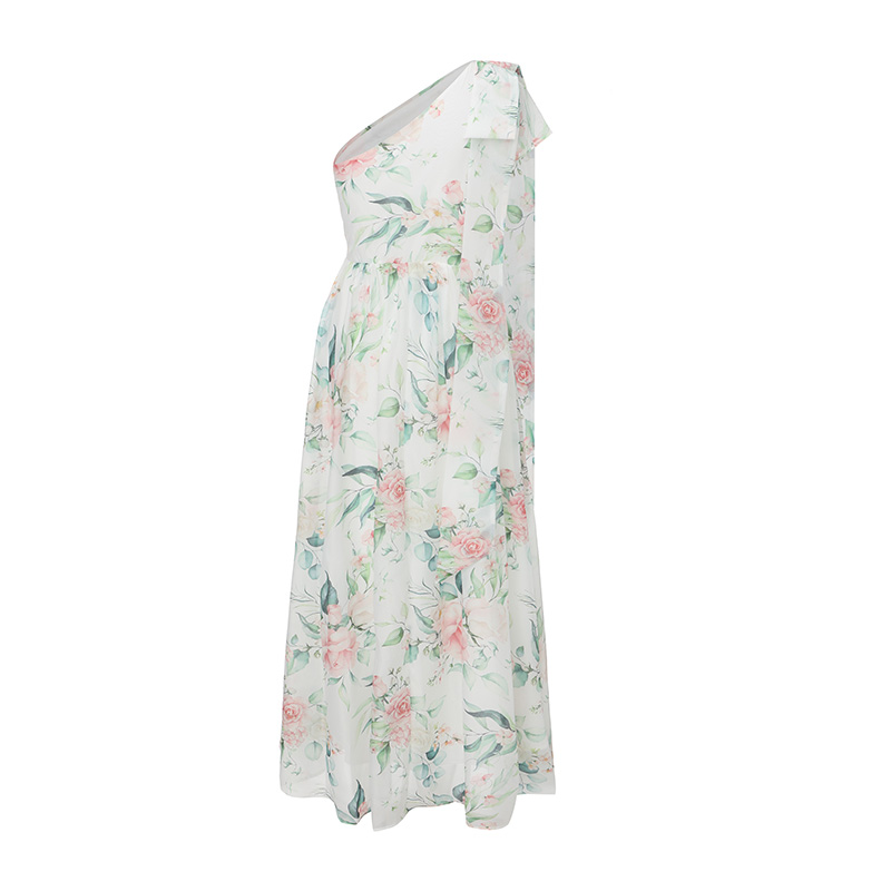 Vacation retro flowers organza spring and summer dress