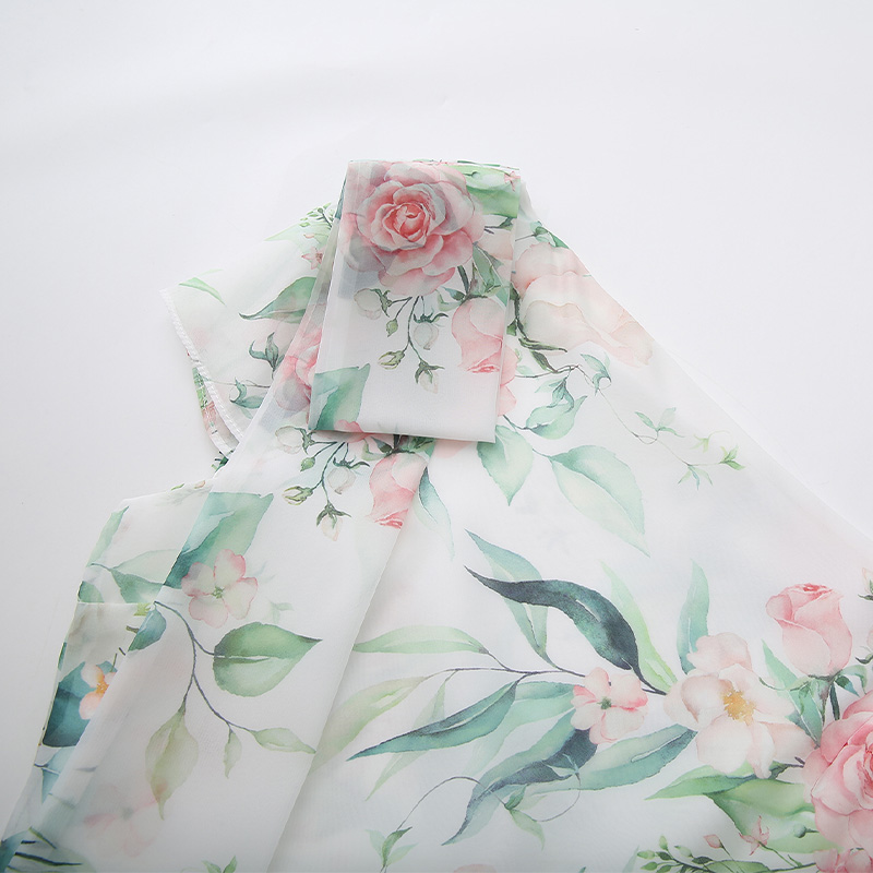 Vacation retro flowers organza spring and summer dress