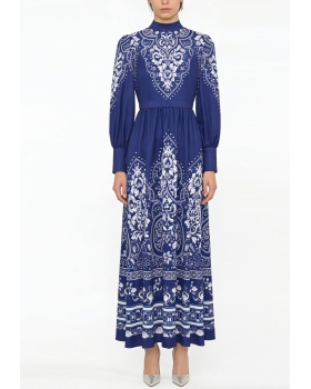 Temperament spring and summer retro long dress