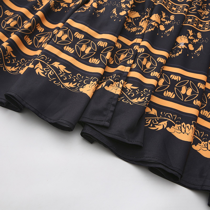 Big skirt retro cstand collar boats sleeve dress