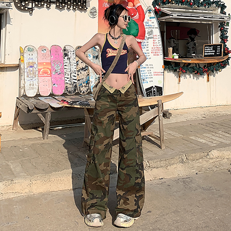 Denim long pants work clothing for women