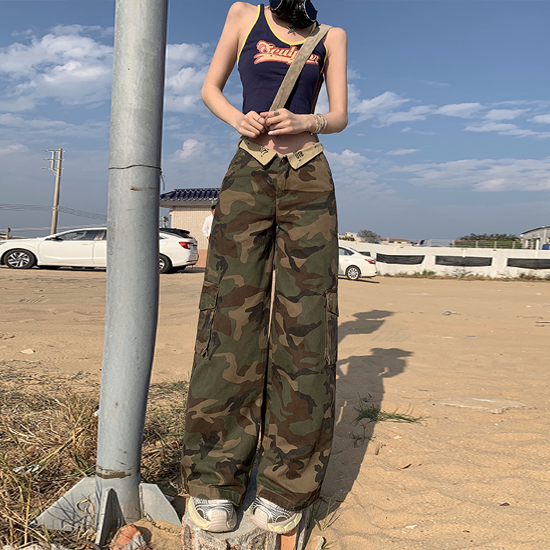 Denim long pants work clothing for women