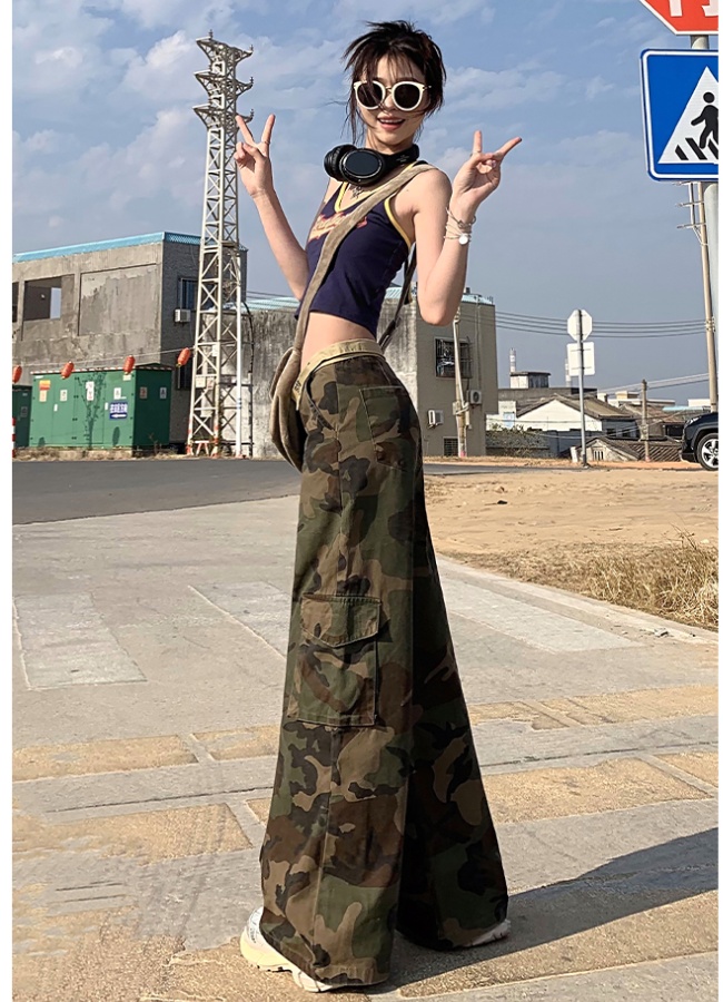 Denim long pants work clothing for women