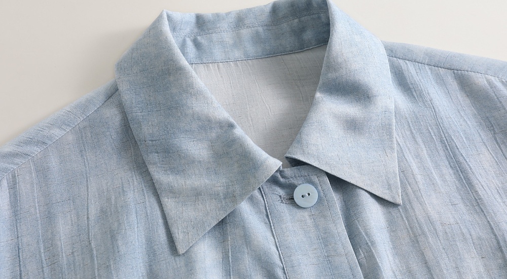 All-match Casual shirt intellectuality blue coat for women