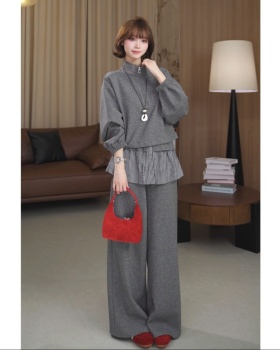 Show young casual pants stripe hoodie 2pcs set