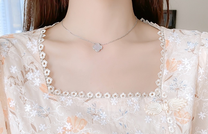 Slim chiffon square collar dress for women