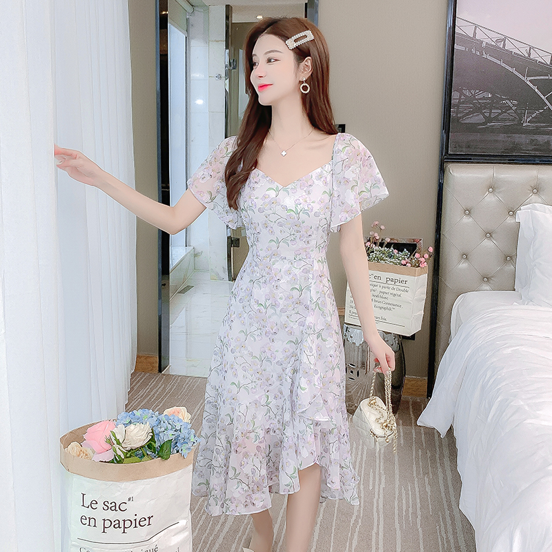 Romantic chiffon light temperament summer dress for women