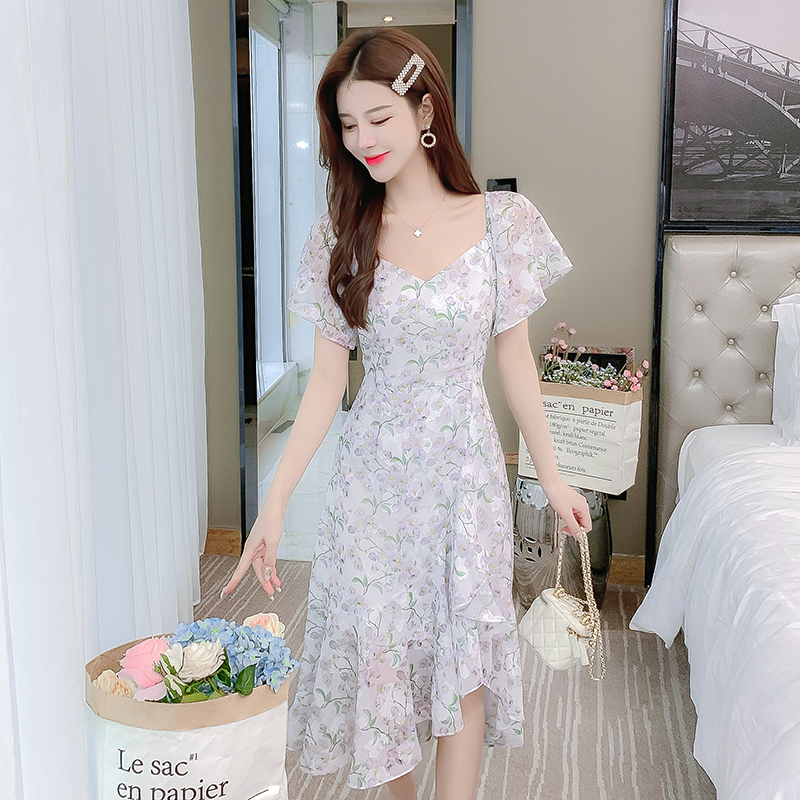 Romantic chiffon light temperament summer dress for women