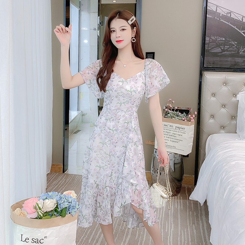 Romantic chiffon light temperament summer dress for women