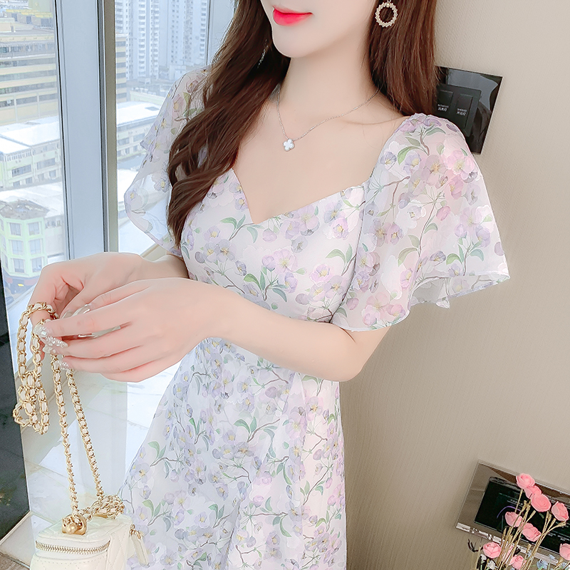 Romantic chiffon light temperament summer dress for women