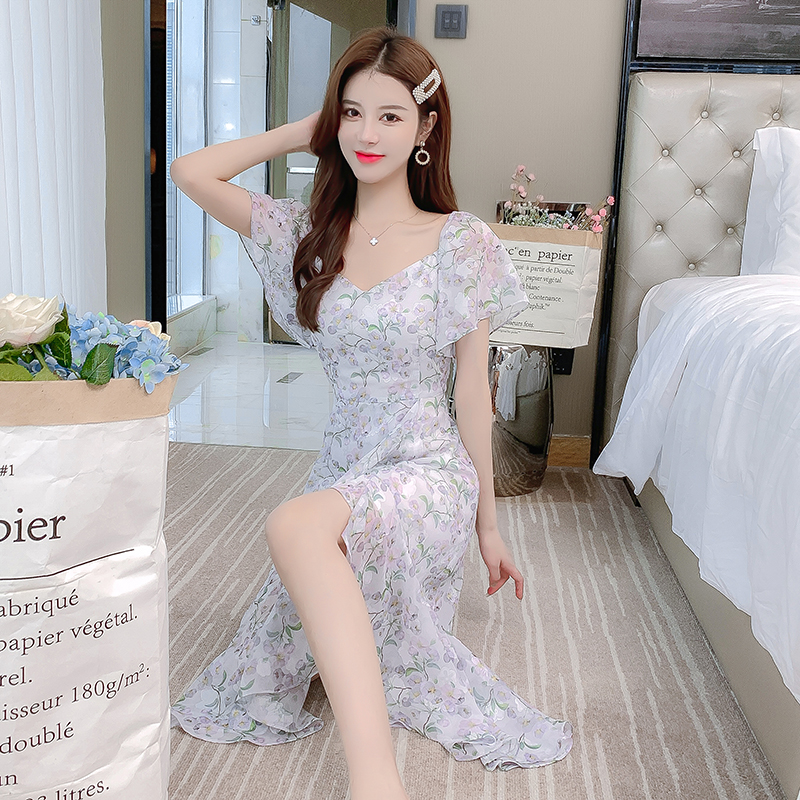 Romantic chiffon light temperament summer dress for women