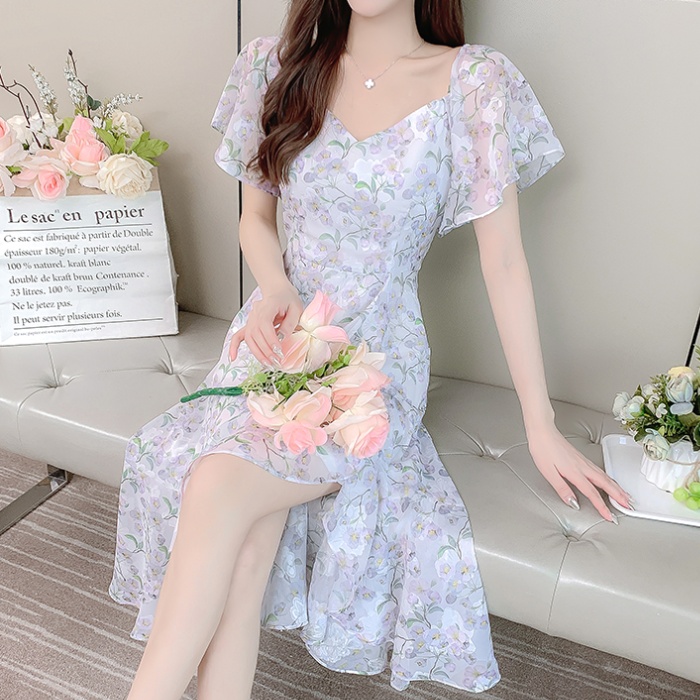 Romantic chiffon light temperament summer dress for women