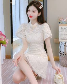 Slim Chinese style lace dress light ladies maiden cheongsam