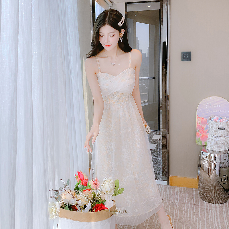 Sweet France style dress enticement strap dress