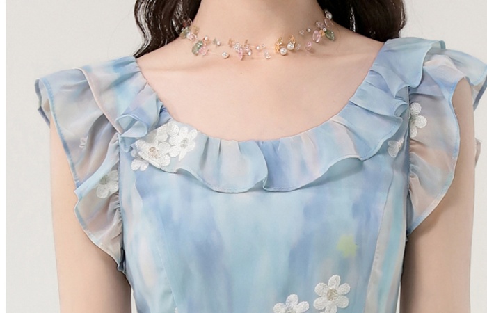 Temperament gradient dress A-line long dress