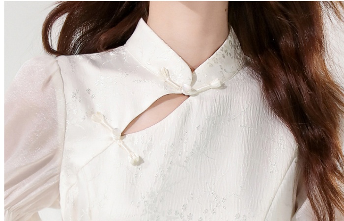 Irregular Pseudo-two dress elegant long cheongsam