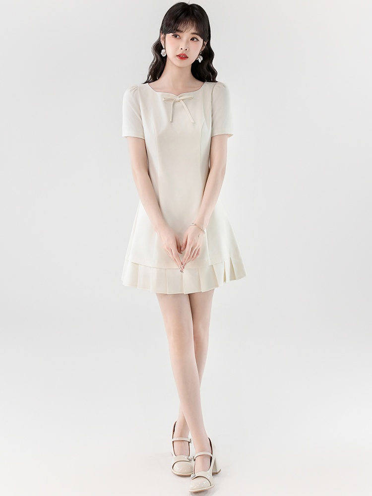 Summer splice spicegirl pleated short sleeve dress