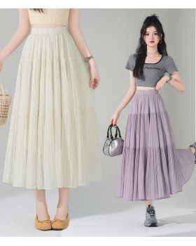 Cake tender long dress high waist purple skirt for women